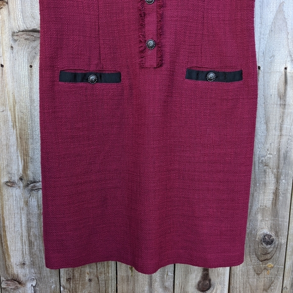 Karl Lagerfeld Burgundy Short Sleeve Dress - Picture 3 of 8